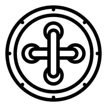 Handmade button piece icon outline vector. Sewing handicraft details Stock Illustration