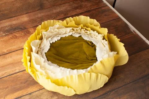 Handmade cabbage. Backdrop. Stock Photos