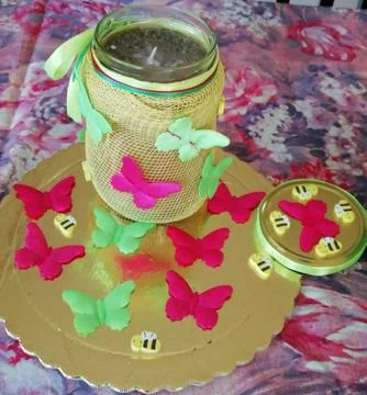 Handmade candles &amp; decorations Stock Photos