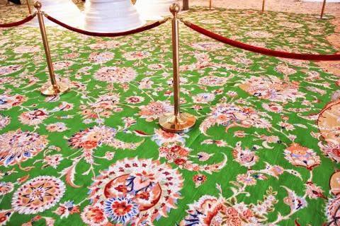 Handmade carpet in the mosque of Sheikh Zayed . Abu Dhabi United Arab Emirate Stock Photos