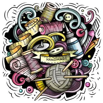 Handmade cartoon vector illustration Stock Illustration