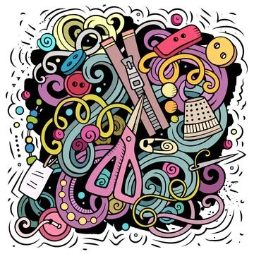 Handmade cartoon vector illustration Illustrazione stock