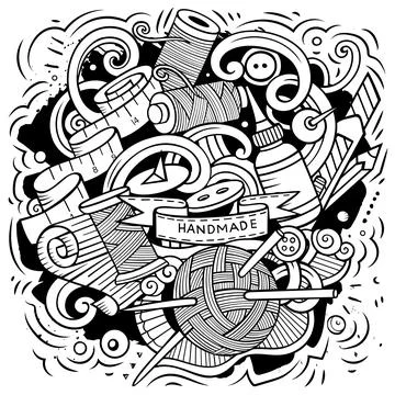 Handmade cartoon vector illustration Stock Illustration