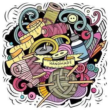 Handmade cartoon vector illustration Stock Illustration