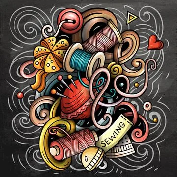 Handmade cartoon vector illustration Illustrazione stock