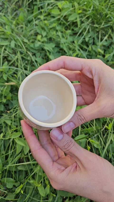 Handmade Ceramic Cup With Clear Glossy Glaze Video stock 324818959