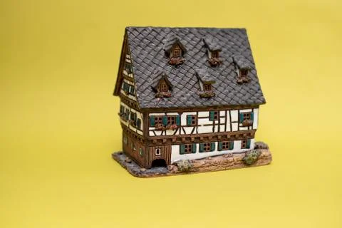 Handmade ceramic house with many windows Stock Photos