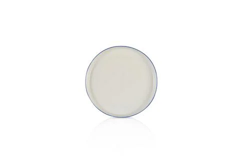 Handmade ceramic plate isolated on white background. Stock Photos