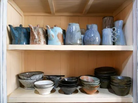 Handmade ceramic pottery Stock Photos