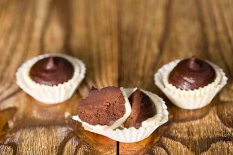 Handmade chocolate candy. Stock Photos