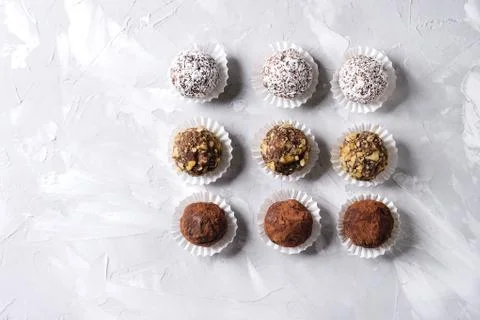 Handmade chocolate truffles Stock Photos