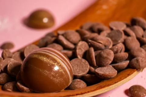 Handmade chocolates and sweets in the making Stock Photos