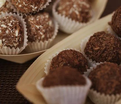 Handmade chocolates 스톡 사진