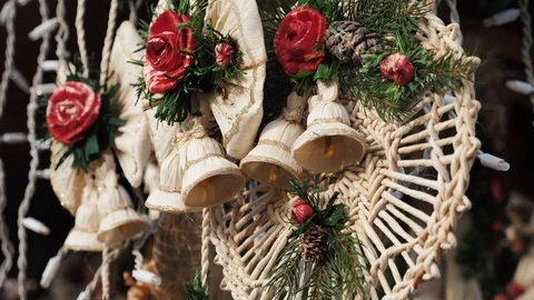 Handmade christmas decorations Stock Footage 125054394