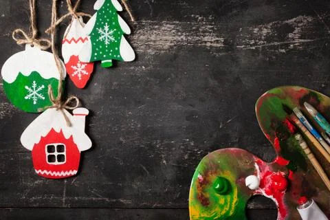 Handmade Christmas decorations Stock Photos