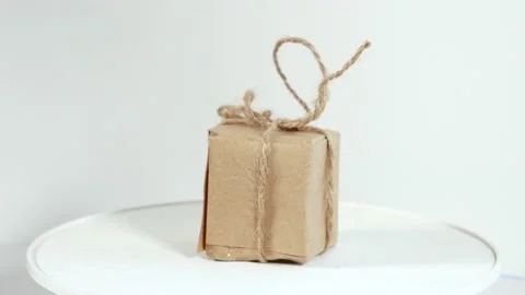 Handmade christmas giftbox Stock Footage 219660716