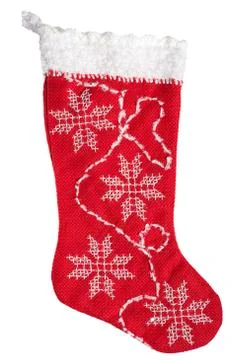 Handmade christmas stocking Stock Photos