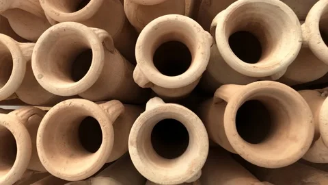 Handmade Clay Amphora in Store Stock Footage 121361581