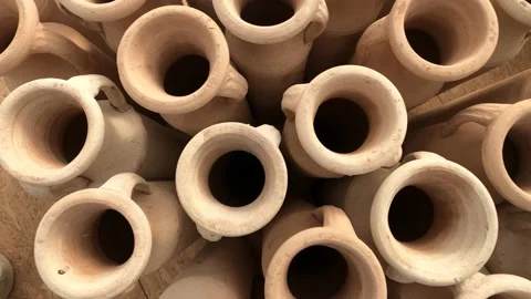 Handmade Clay Amphora in Store Stock Footage 121361653