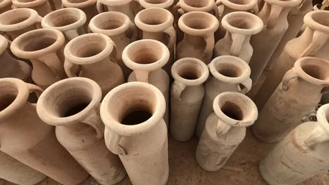 Handmade Clay Amphora in Store Stock Footage 121361772