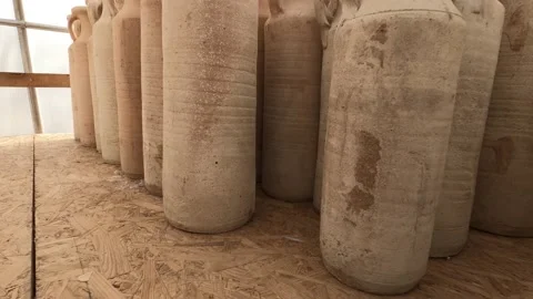 Handmade Clay Amphora in Store Stock Footage 121362595