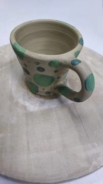 Handmade clay cups. In the process of preparation. Step by step guide. Stock Photos