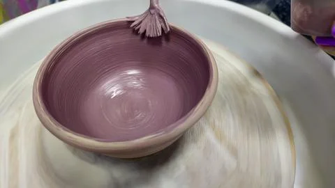 Handmade clay cups. In the process of preparation. Step by step guide. Stock Photos
