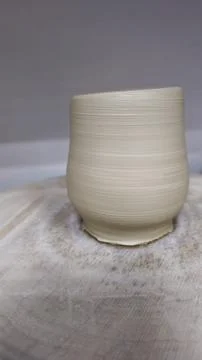Handmade clay cups. In the process of preparation. Step by step guide. Stock Photos