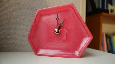 Handmade clock on a windowsill (real time) Stock Footage 146455069