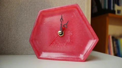 Handmade clock on a windowsill, timelapse, 24x faster Stock Footage 146454911