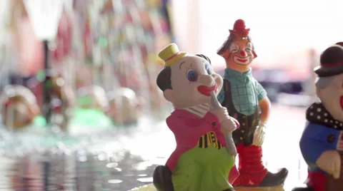Handmade Clowns Figurines Stock Footage 58644523