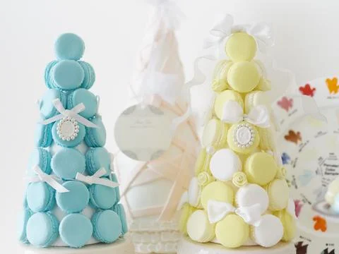 Handmade Cluff's Macaron Tower Stock Photos