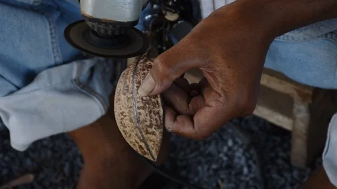 Handmade from coconut product Stock Footage 128893511