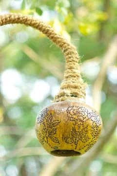 Handmade coconut shell. Stock Photos
