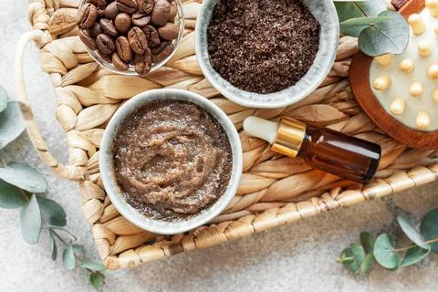 Handmade coffee scrub. Foto stock