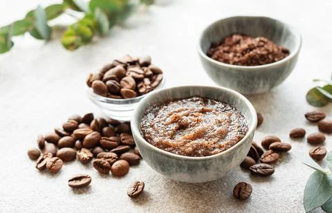 Handmade coffee scrub. Foto stock