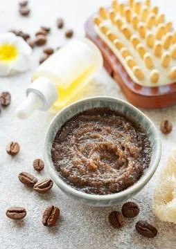 Handmade coffee scrub. Stock Photos