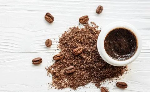 Handmade coffee scrub. Foto stock