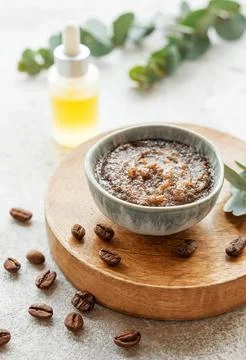 Handmade coffee scrub. Stock Photos