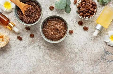 Handmade coffee scrub. Stock Photos