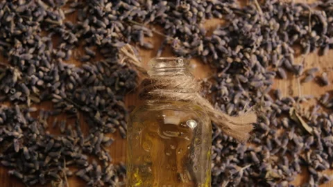 Handmade cosmetics with lavender. Stock Footage 242761808