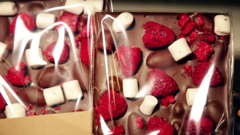 Handmade craft chocolate. Stock Footage 155591618