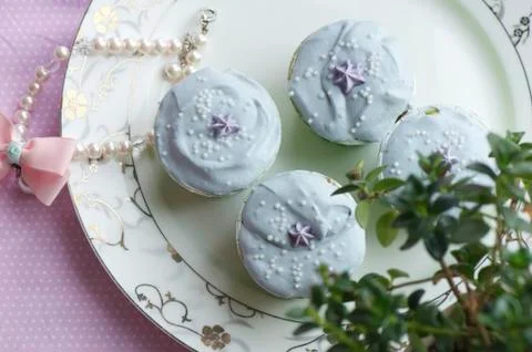 Handmade cup cake Stock Photos