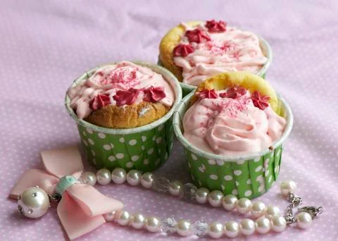 Handmade cup cake Stock Photos