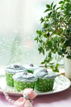 Handmade cup cake Stock Photos