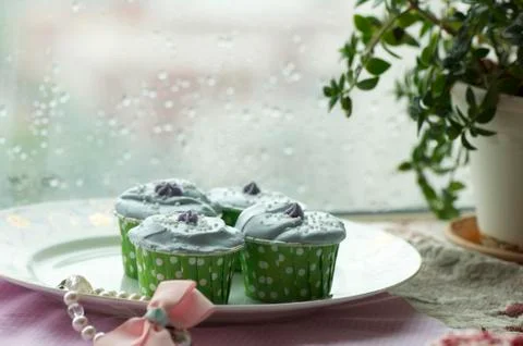 Handmade cup cake Stock Photos