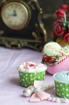 Handmade cup cake Stock Photos