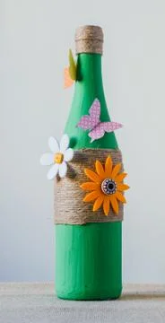Handmade decorated bottle Stock Photos