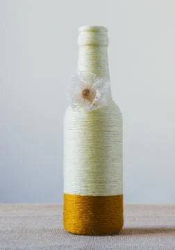 Handmade decorated bottle Stock Photos