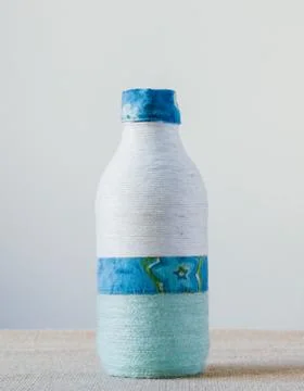 Handmade decorated bottle Stock Photos